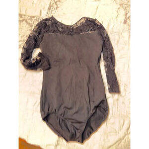 REVOLUTION BLACK LACE LEOTARD DANCE SIZE ADULT SMALL AS